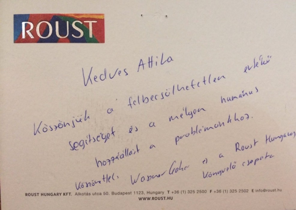 Roust köszönet